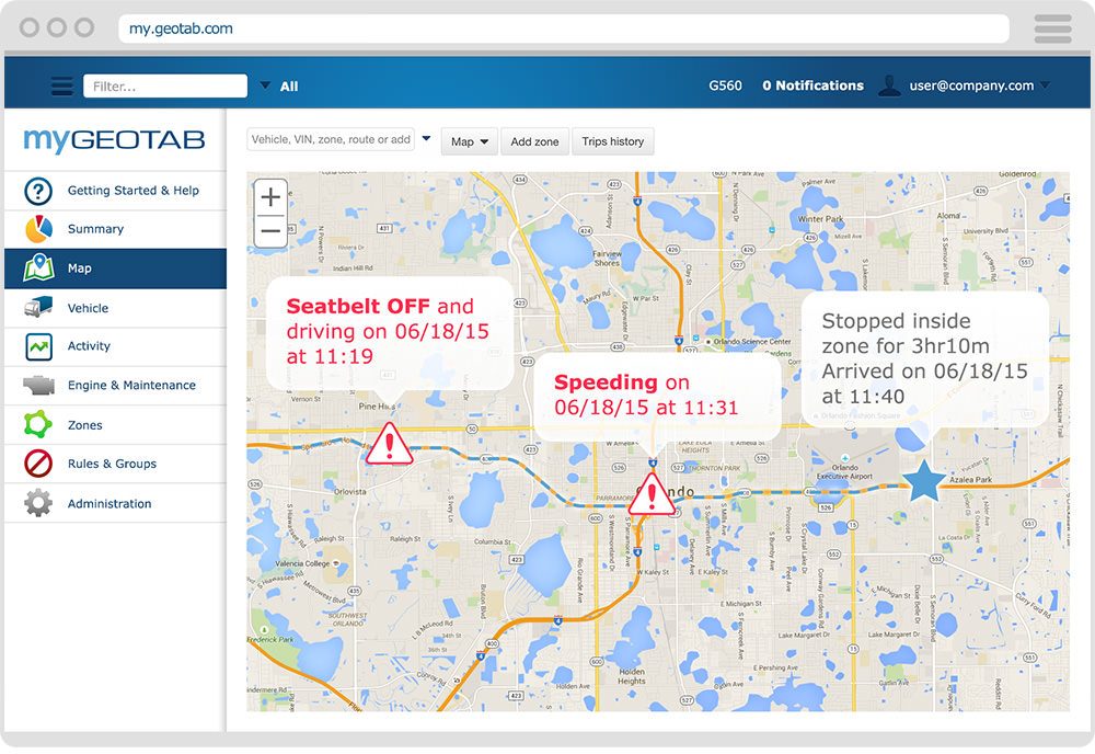 Geotab fleet management software