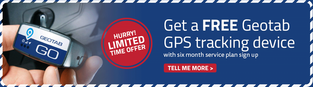 Get a FREE Geotab GPS tracking device with six month service plan sign up