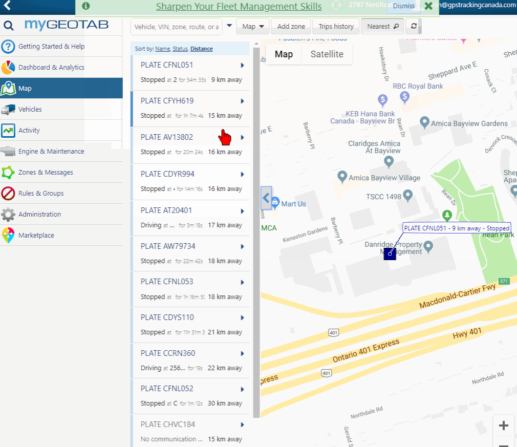 Geotab: Find Nearest Vehicle | GPS Fleet Tracking | Fleet Tracker